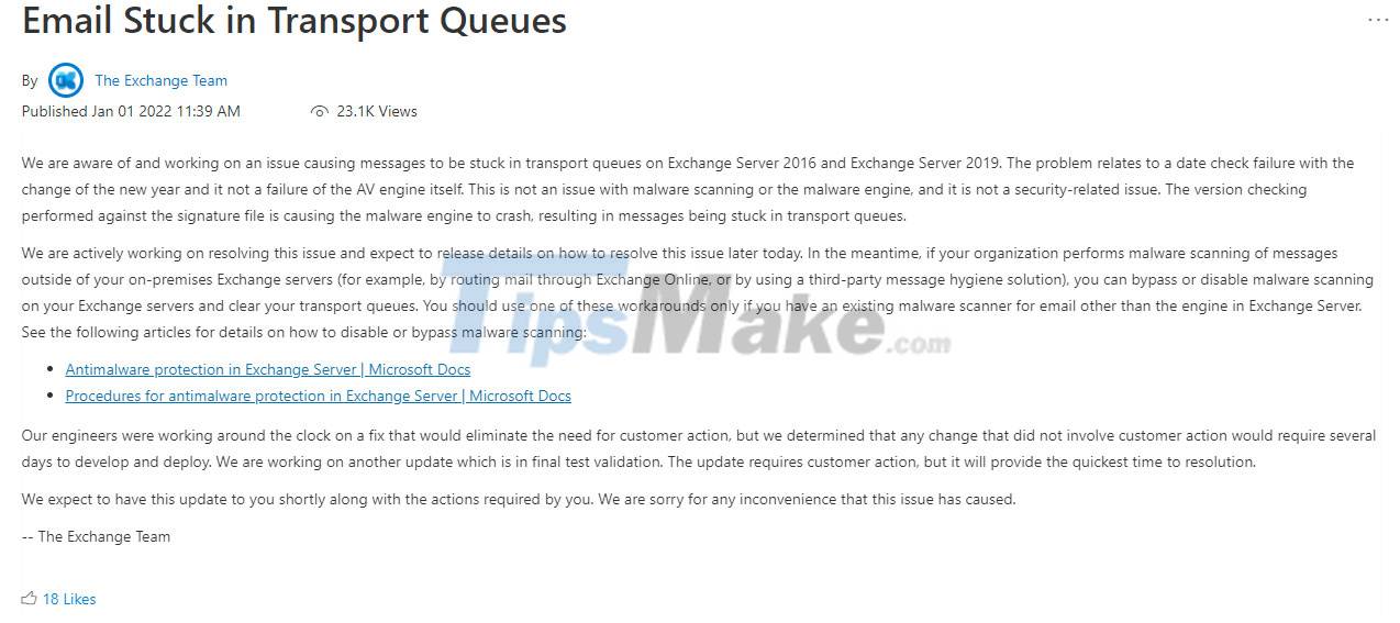 Vulnerability causes Exchange servers to 'crash' around the world: Microsoft offers a fix method Picture 1