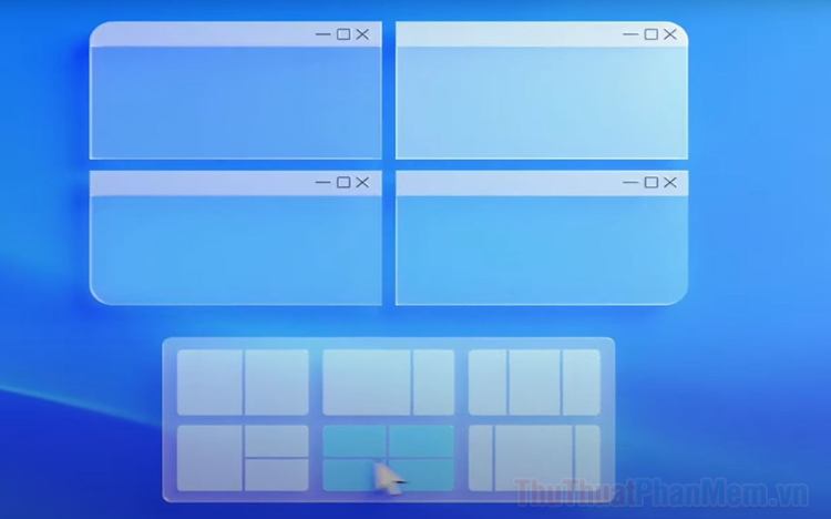 Steps to divide the application layout on the Windows 11 screen
