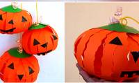 Steps to make a Halloween pumpkin with paper