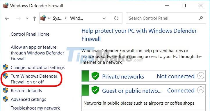 3 ways to turn off the Windows 10 firewall, steps to turn off the ...