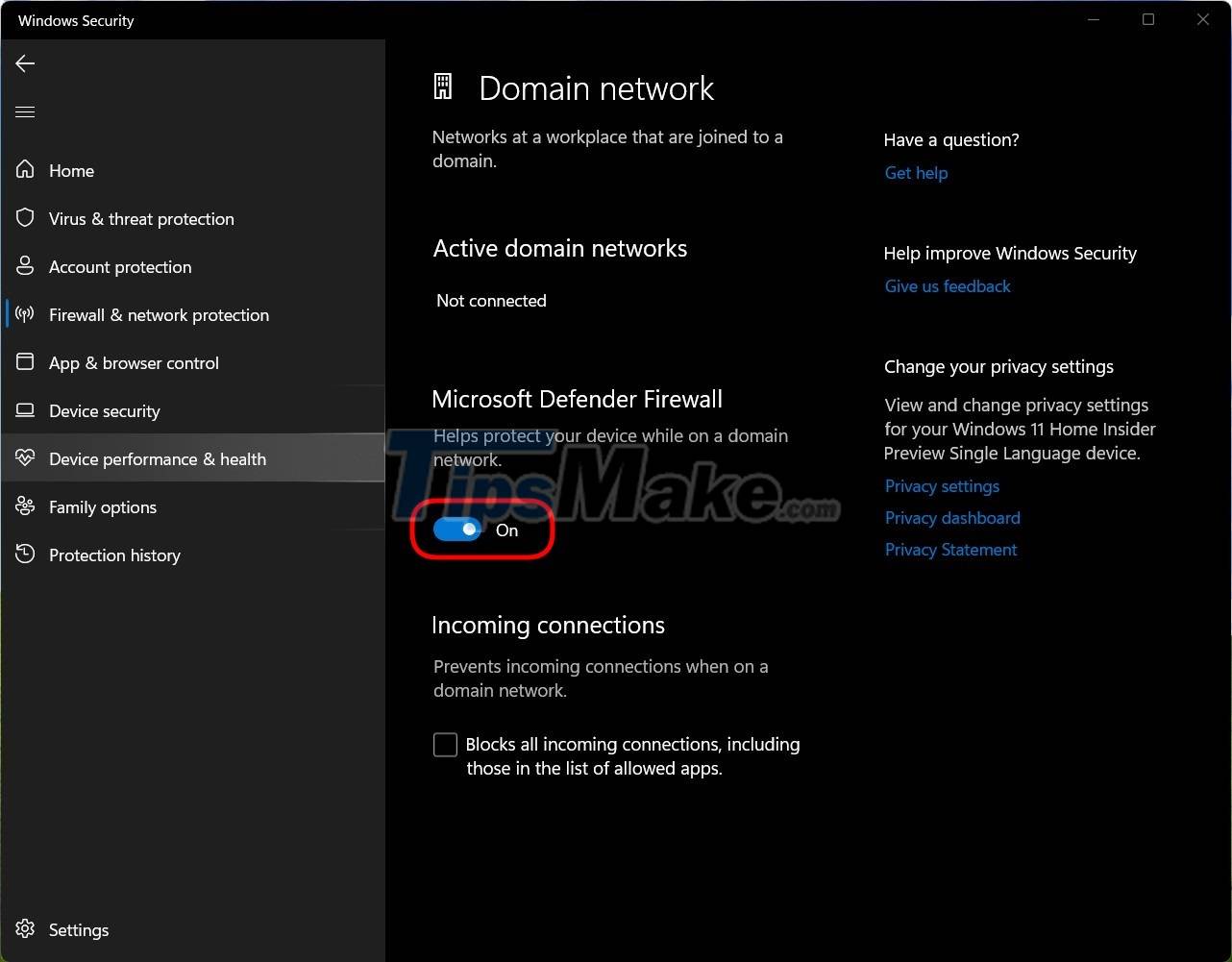 how do i turn off my firewall windows 11