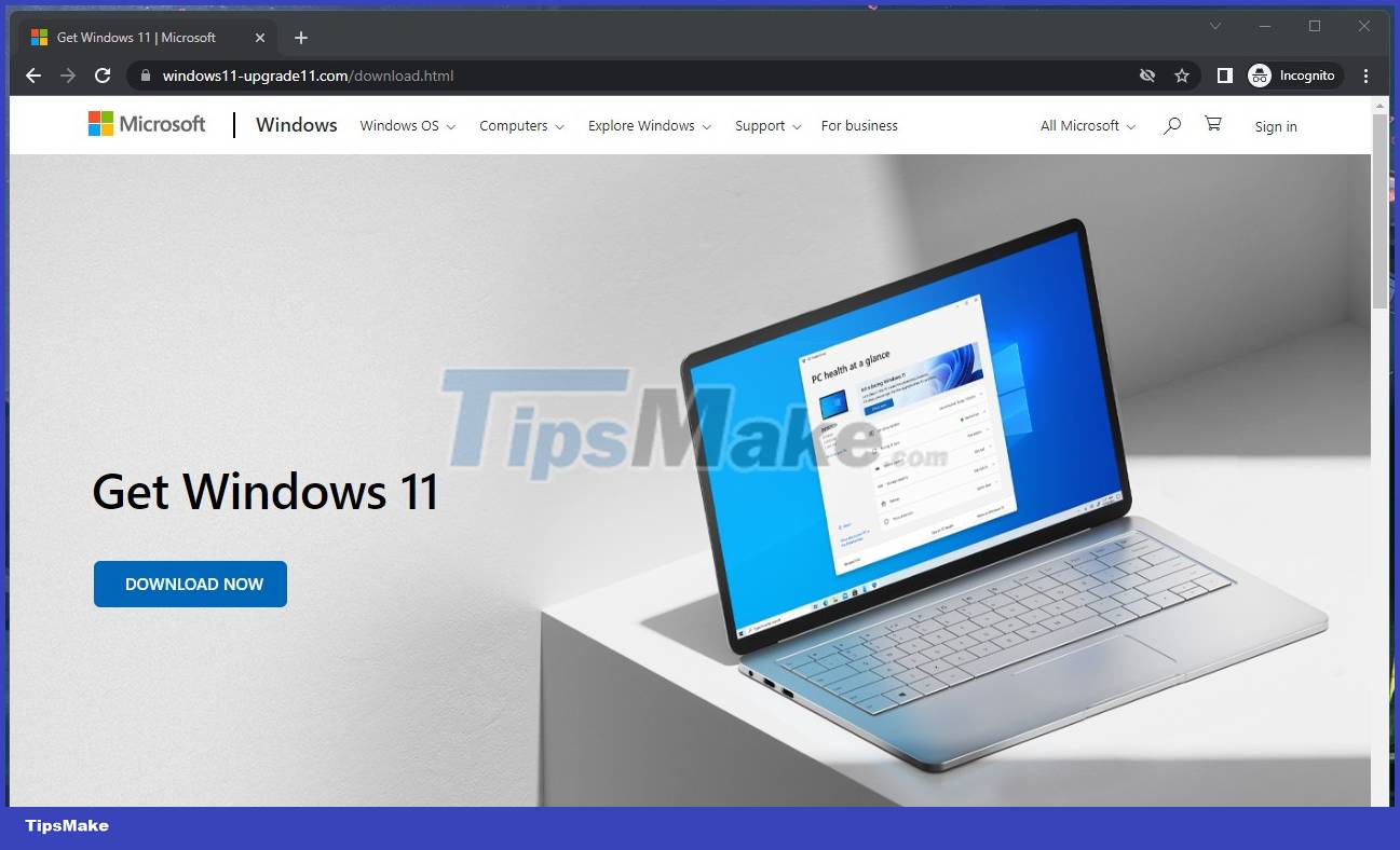 Hackers fake Windows 11 download page to spread malicious code Picture 1