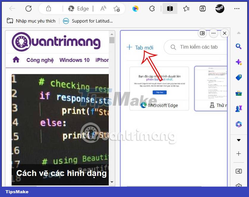 How to browse 2 websites at the same time on Microsoft Edge Picture 6