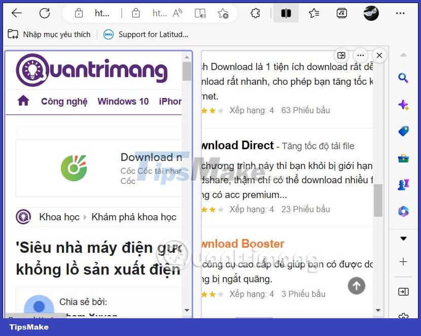 How to browse 2 websites at the same time on Microsoft Edge Picture 8