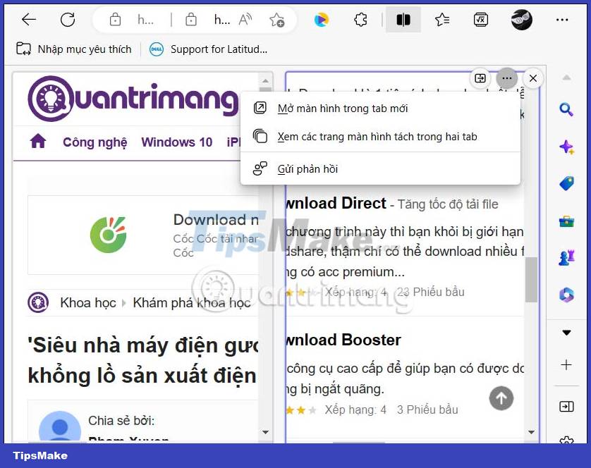 How to browse 2 websites at the same time on Microsoft Edge Picture 9