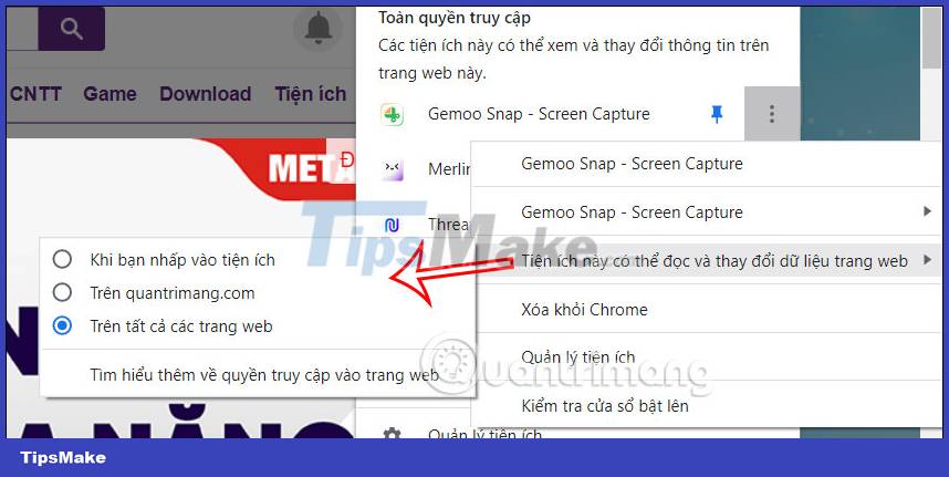 How to change extension access rights on Chrome Picture 2