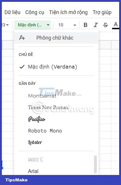 How to change the default Google Sheets font Picture 8