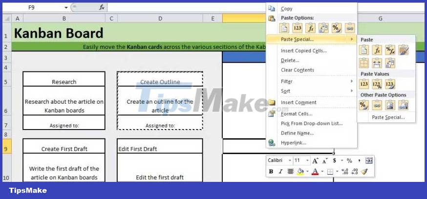 How to create a Kanban table in Excel Picture 15