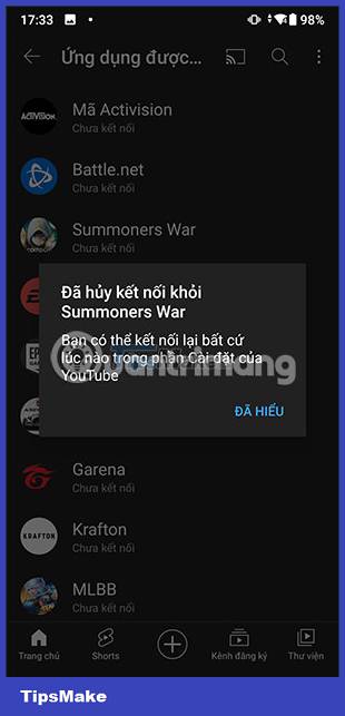 How to disconnect from the app on YouTube Picture 6