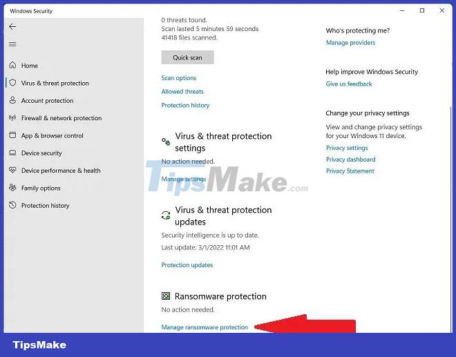 How to enable Ransomware Protection on Windows - TipsMake.com