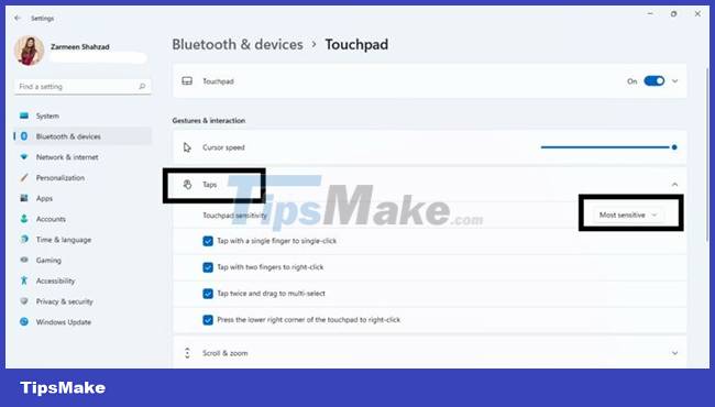 How to increase the sensitivity of the touchpad on a Windows 11 laptop Picture 5