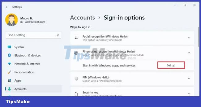 How to log in to Windows 11 with fingerprints - TipsMake.com