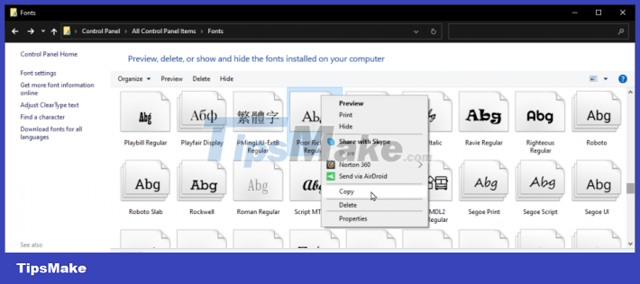 How to Manage Fonts in Windows Picture 4