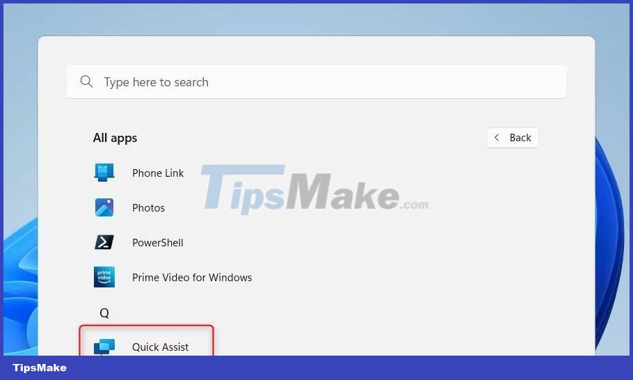 How to open the Quick Assist tool in Windows 11 Picture 2