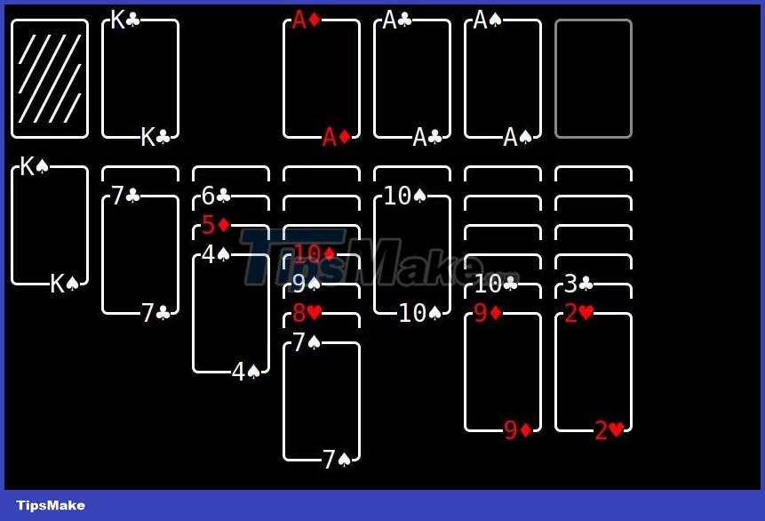 How to play Solitaire in Linux terminal with solitaire-ti Picture 2