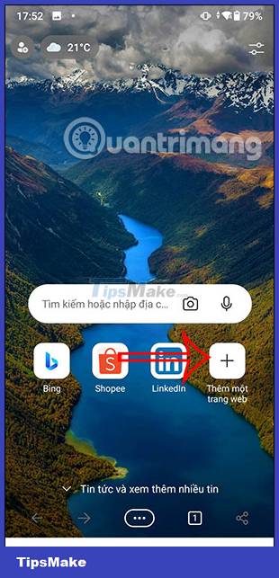 How to quickly access websites on Microsoft Edge phones Picture 1