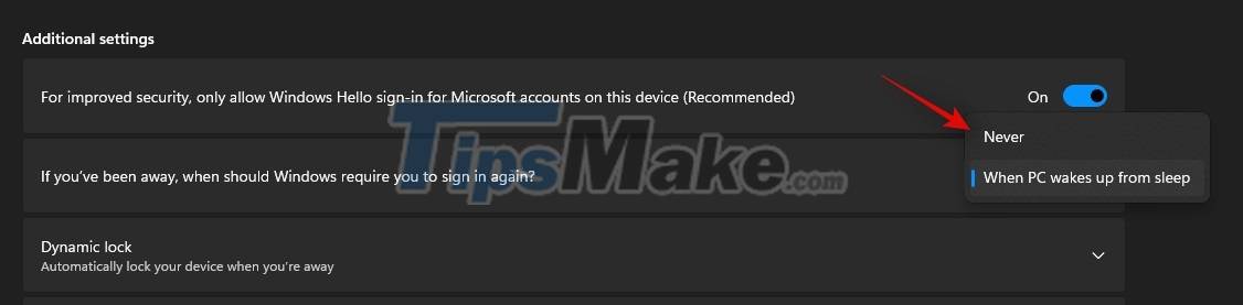 How to turn off password request after Sleep on Windows 11 Picture 4