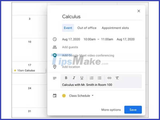 How to use Google Calendar to schedule classes Picture 3