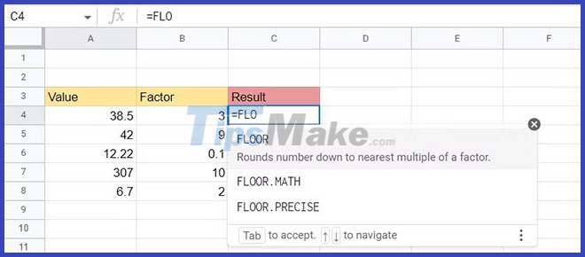 How to use the FLOOR function in Google Sheets Picture 2