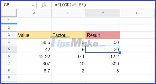 How to use the FLOOR function in Google Sheets Picture 9