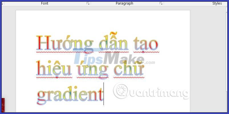 Instructions for creating Gradient effects in Word Picture 9