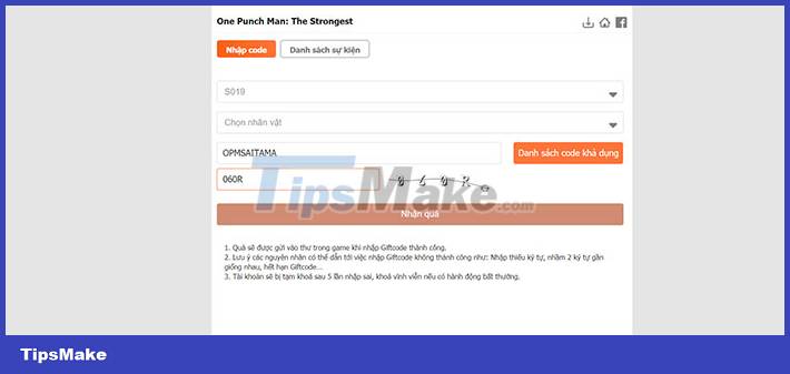 Instructions for entering the latest ONE PUNCH MAN: The Strongest code and code Picture 3