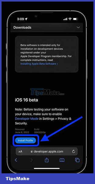 Instructions for installing iOS 16 beta version Picture 6