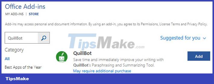 Instructions for installing QuillBot in Microsoft Word Picture 6