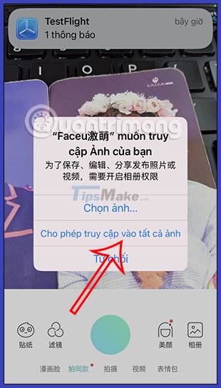 Instructions for using FaceU to take unique selfies Picture 16