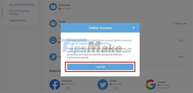 Instructions on how to delete Genshin Impact account Picture 6