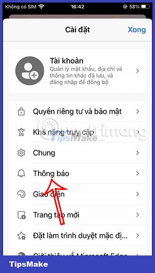 Instructions to adjust information notifications on Microsoft Edge phones Picture 3