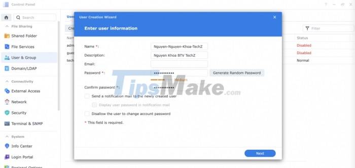Instructions to install NAS DS1621+ as a file server for businesses Picture 26