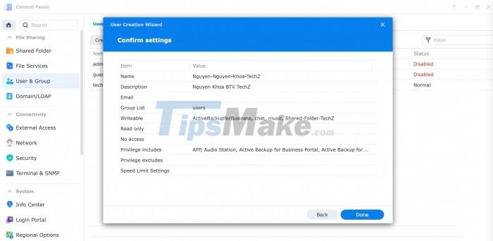 Instructions to install NAS DS1621+ as a file server for businesses Picture 32