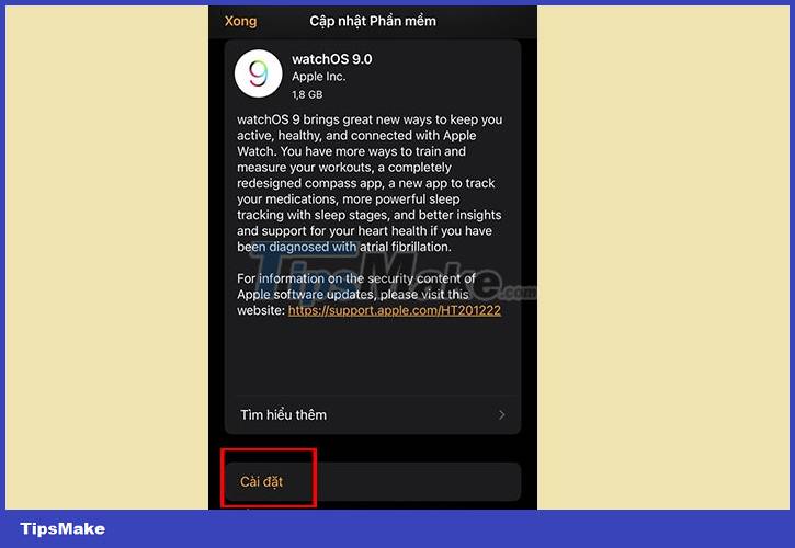 Instructions to upgrade to WatchOS 9 for Apple Watch Picture 3