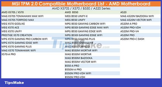 List of MSI motherboards that support TPM 2.0 Picture 7
