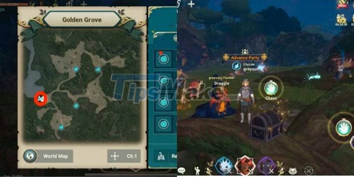 Ni no Kuni: Cross Worlds - Location of treasure chests in Golden Grove Picture 2