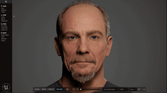 Please try Epic Games' extremely realistic human face creation tool Picture 1