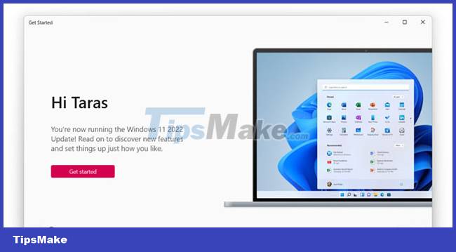The official name of the Windows 11 22H2 update revealed in the Get Started app? Picture 1