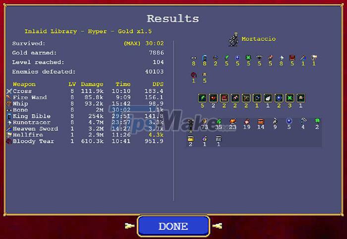 Vampire Survivors: Tips to build weapons and items to clear the game Picture 2