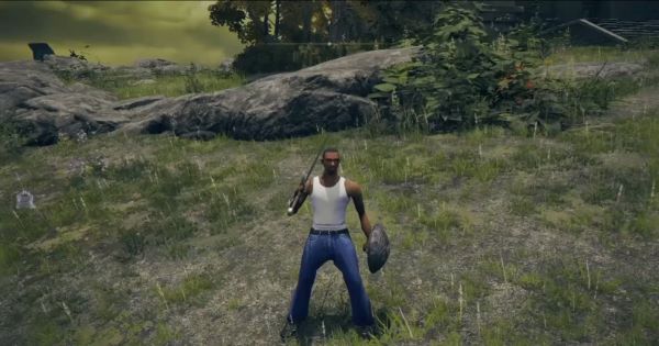 Appears a Mod with CJ Character of GTA Fighting Boss in Elden Ring