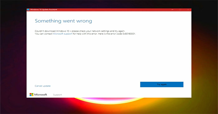 How to fix Windows Update error 0x80190001 - TipsMake.com