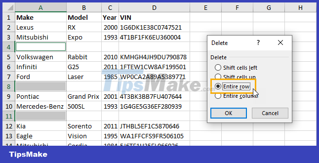 8 How to delete blank rows in ExcelHow to delete blank rows in Excel Picture 9