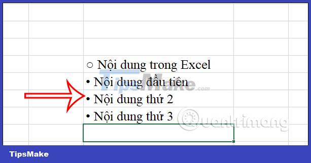 Guide bullet points in Excel - TipsMake.com