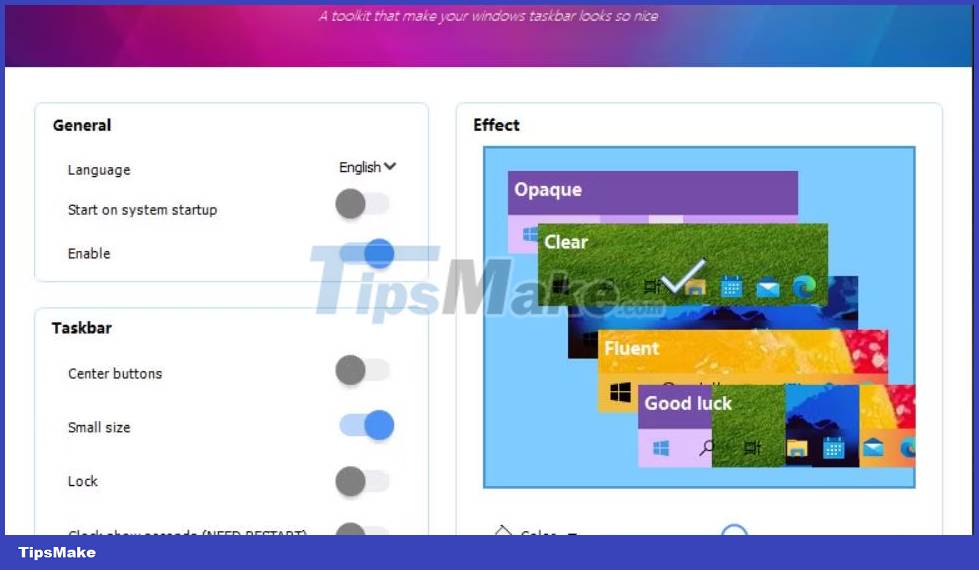 How to add attractive effects to the Windows 10 Taskbar Picture 10