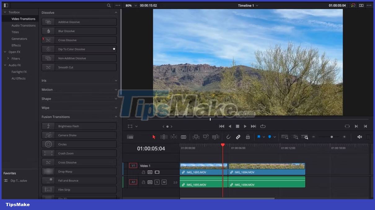 Picture 1 of How to apply pre-made transitions to video in DaVinci Resolve