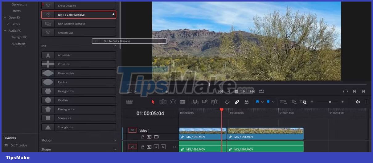 Picture 5 of How to apply pre-made transitions to video in DaVinci Resolve