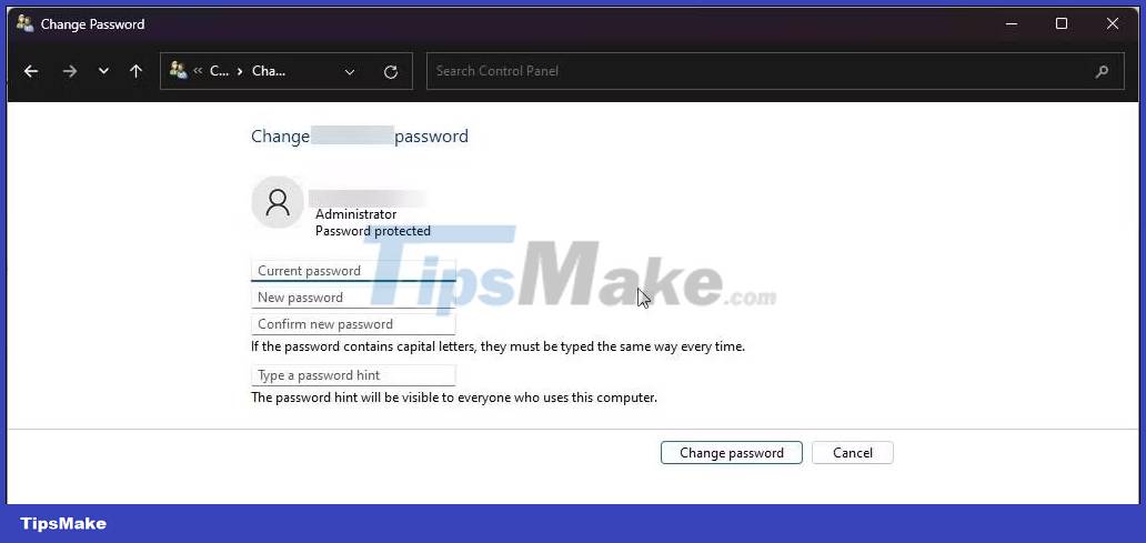 Picture 11 of How to change account password in Windows 11