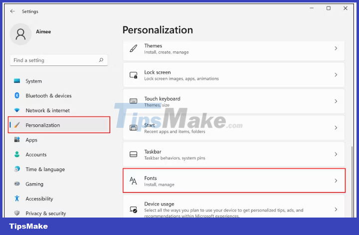 How to change fonts in Windows 11 - TipsMake.com