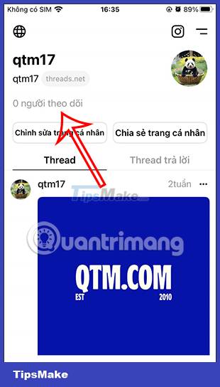 Picture 2 of How to change the display style of the list of accounts that Threads are following