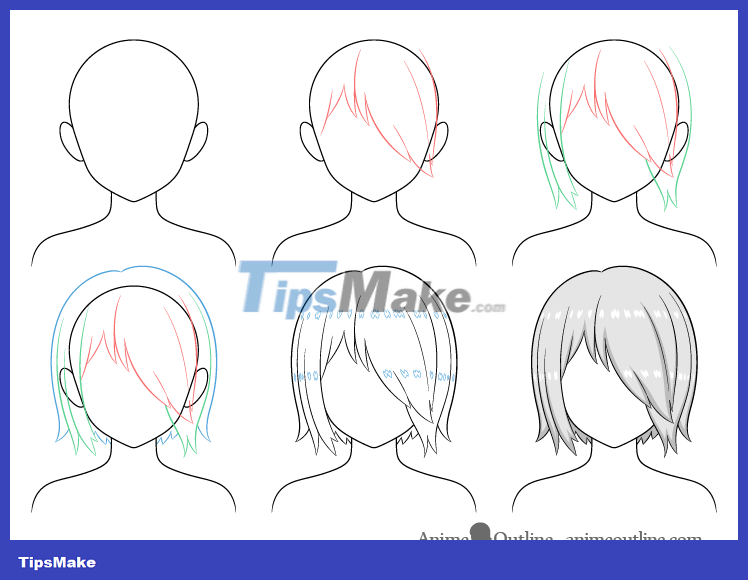 How to draw anime hair covering one eye - TipsMake.com